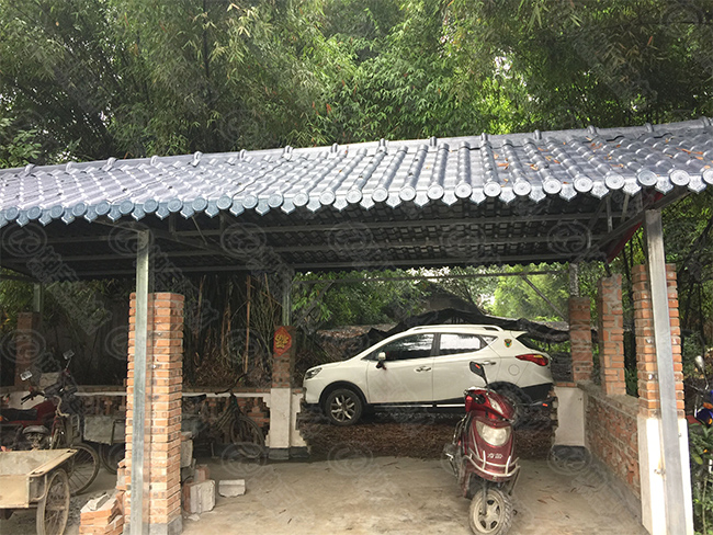 樹(shù)脂瓦停車(chē)棚